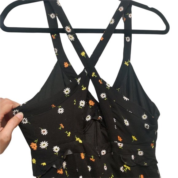 Forever 21 Floral Ruffle Slit Maxi Dress Size Med - Picture 5 of 12